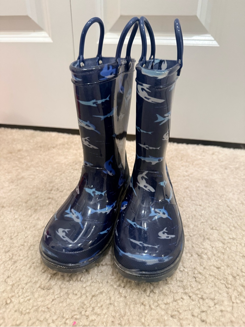 Target Navy Shark Pattern Kids Rain Boots